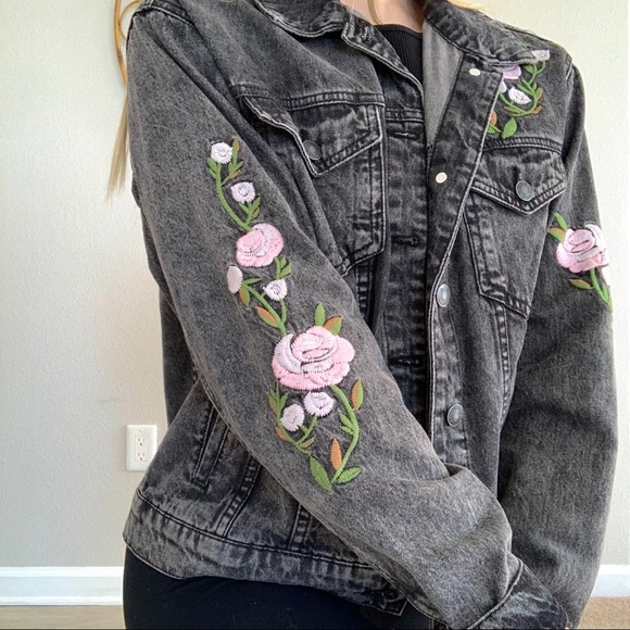 floral denim jacket forever 21